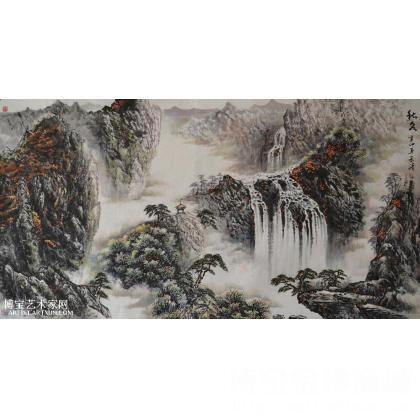 秋泉 山水画 王会清作品 类别: 国画山水作品